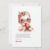 Carte De Remerciements Fraise Fille Berry Premier anniversaire (Dos)