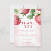 Carte De Remerciements Fraise rose mignonne (Devant)