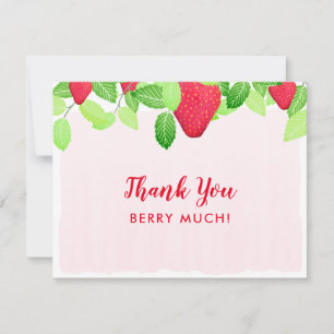 Carte De Remerciements Fraise rouge Birthday Girl Berry beaucoup
