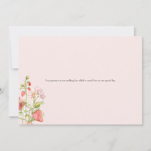 Carte De Remerciements Fraise | Shower de mariage estival (Dos)