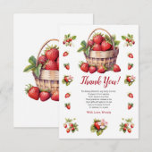 Carte De Remerciements Fraises Baby shower doux Berry moderne (Devant / Derrière)