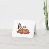 Carte De Remerciements Fraises et papillon noir (Devant)