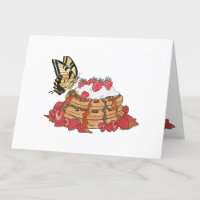 Fraises et papillon noir