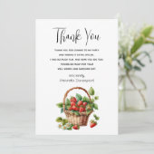 Carte De Remerciements Fraises fraîches dans un panier en osier (Debout devant)