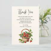 Carte De Remerciements Fraises fraîches dans un panier en osier (Debout devant)
