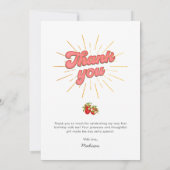 Carte De Remerciements Framboise rouge 1er anniversaire Berry First (Dos)