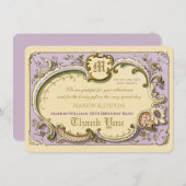 Carte De Remerciements Frame d'époque d'or noir Rococo (Devant / Derrière)