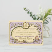 Carte De Remerciements Frame d'époque d'or noir Rococo (Debout devant)