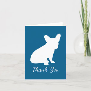 Carte De Remerciements Français Baby shower Bulldog Français Frenchie Blu