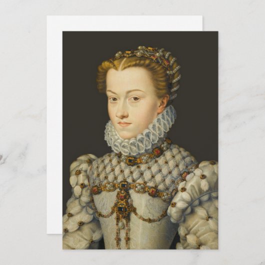 Carte De Remerciements Francois Clouet - Elisabeth d'Autriche (Devant / Derrière)