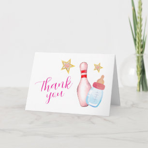 Carte De Remerciements Frappe rose pour s'amuser un peu Fête de bébé thèm