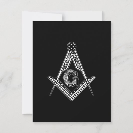 Carte De Remerciements Freemason (Noir) (Devant)
