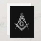 Carte De Remerciements Freemason (Noir) (Devant / Derrière)