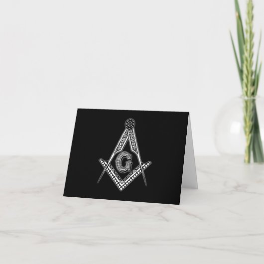 Carte De Remerciements Freemason (Noir) (Devant)