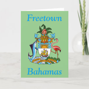 Carte De Remerciements Freetown, Bahamas avec armoiries (Eleuthera)