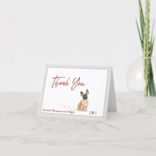 Carte De Remerciements French Bulldog Chien de compagnie Os personnalisé