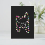 Carte De Remerciements French Bulldog Christmas Light (Debout devant)