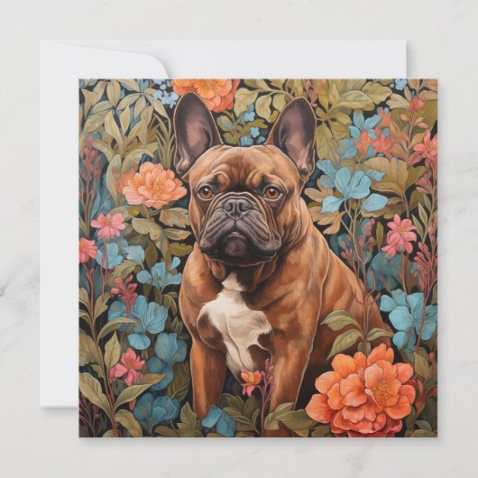 Carte De Remerciements French Bulldog Frenchie Garden Tapestry Anniversai (Devant)