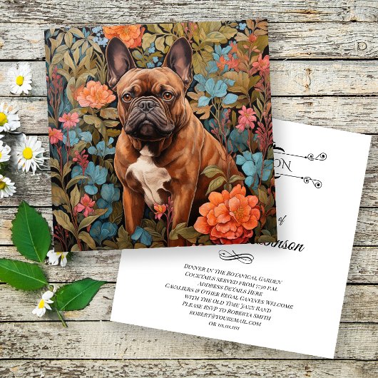 Carte De Remerciements French Bulldog Frenchie Garden Tapestry Anniversai