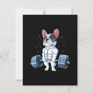 Carte De Remerciements French Bulldog Poids Funny Deadlift Gym