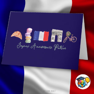 Carte De Remerciements French Joyeux Anniversaire Paris, Joyeux