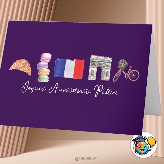 Carte De Remerciements French Joyeux Anniversaire Paris, Joyeux