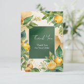 Carte De Remerciements Fresh Citrus Frame with Green Botanical Accents (Debout devant)