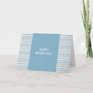 Carte De Remerciements Fret Stripe Cornflower Joyeux Boss Day