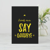Carte De Remerciements Friends never say goodbye yellow (Debout devant)