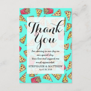 Carte De Remerciements Frites de pizza pepperoni aquarelle pour foodie