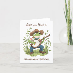 Carte De Remerciements Frog Cowboy Banjo Funny Aquarelle Animal