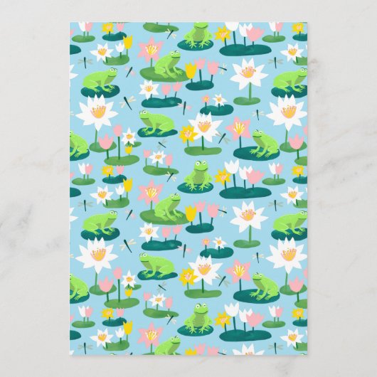 Carte De Remerciements Frogs and Lily Pads Cute CUSTOM  (Dos)