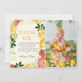 Carte De Remerciements Fruit aux agrumes 1er anniversaire Photo (Devant)