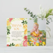 Carte De Remerciements Fruit aux agrumes 1er anniversaire Photo (Debout devant)