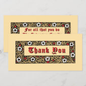 Carte De Remerciements Fruit de fraise Folial (Devant / Derrière)