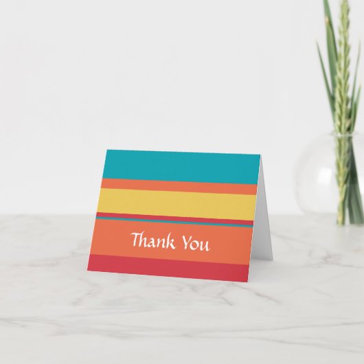 Carte De Remerciements Fruit Tropical Tonal Stripes (Devant)