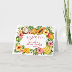 Carte De Remerciements Fruits Tropicaux Cocktail de Mariage Hawaïen à la 