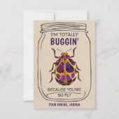 Carte De Remerciements Fun Bug Valentines Day Card Beatle (Devant)