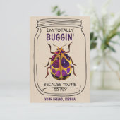 Carte De Remerciements Fun Bug Valentines Day Card Beatle (Debout devant)