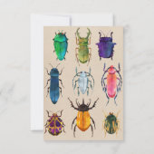 Carte De Remerciements Fun Bug Valentines Day Card Beatle (Dos)