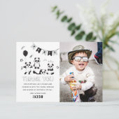 Carte De Remerciements Fun Fête d'anniversaire moderne pour enfants avec (Debout devant)