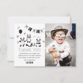Carte De Remerciements Fun Fête d'anniversaire moderne pour enfants Panda (Devant)