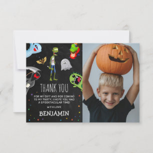 Carte De Remerciements Fun Halloween Anniversaire de enfant Party Photo