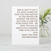 Carte De Remerciements Fun informel Typographie Mariage photo (Debout devant)