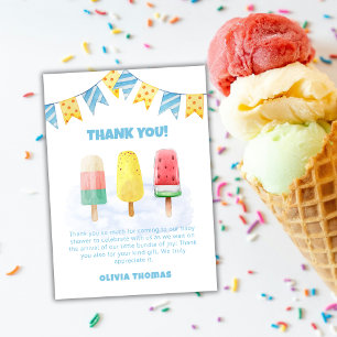 Carte De Remerciements Fun Popcicle Prêt à pop Baby shower de crème glacé