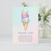 Carte De Remerciements Fun Summer Ice Creative Photo Anniversaire Fête (Debout devant)