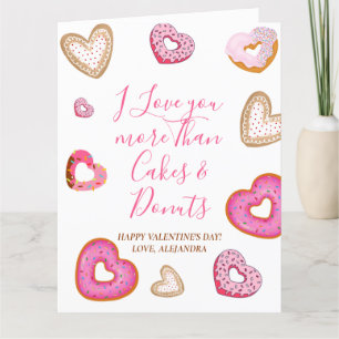 Carte De Remerciements Fun Valentine amour plus que beignets illustration