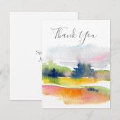 Carte De Remerciements 'Fun with Watercolor Brushstrokes' Abstrait (Devant / Derrière)