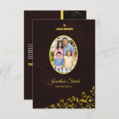 Carte de remerciements funèbre (Devant / Derrière)