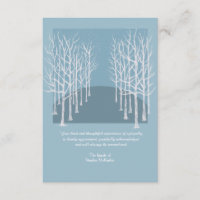 Carte de remerciements funèbre de photo d'arbres